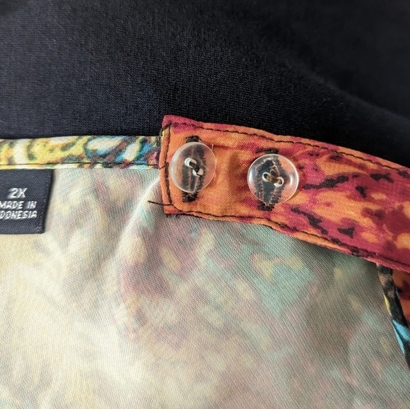 A.N.A Asymmetrical Patterned Peplum Top Sz 2X - Picture 10 of 14